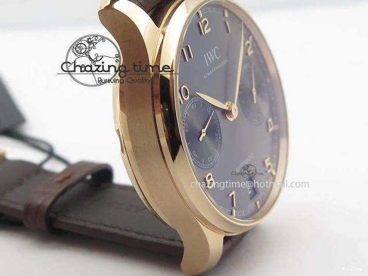 MIROTIME 0410 Unisex Portuguese Real PR RG IW500702 ZF 1:1 Best Edition On Brown Leather Strap A52010 V 7303